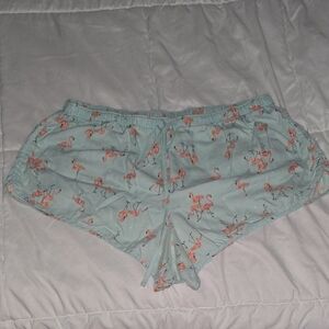 Secret Treasures Aqua Flamingo Lounge Shorts